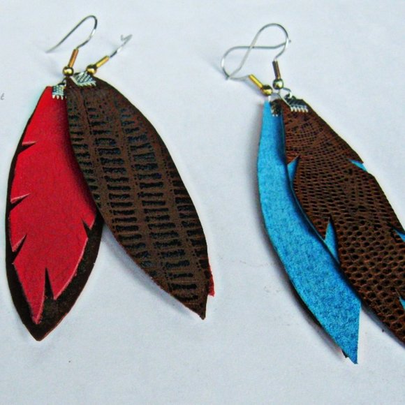 Bohemian Leather Earrings - Picture 2 of 5